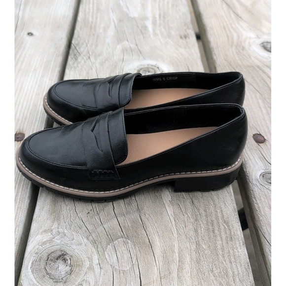 DV Dolce Vita Women's Crisp Slip on Lug Sole Black Penny Loafers Size 8 EUC - Picture 3 of 9